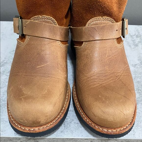 Brown Leather And Suede Ankle Boots with Buckles Size 7 - Picture 5 of 16